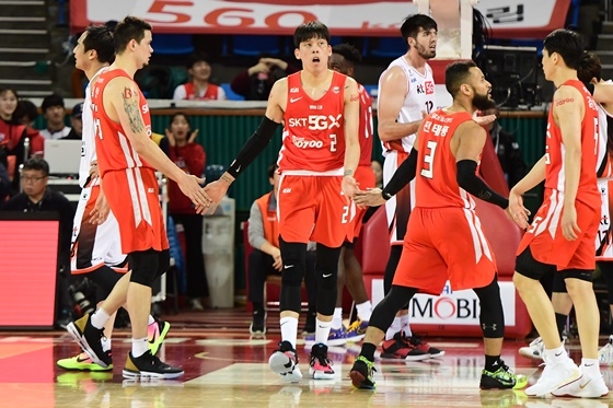 서울 SK 선수단. /사진=KBL