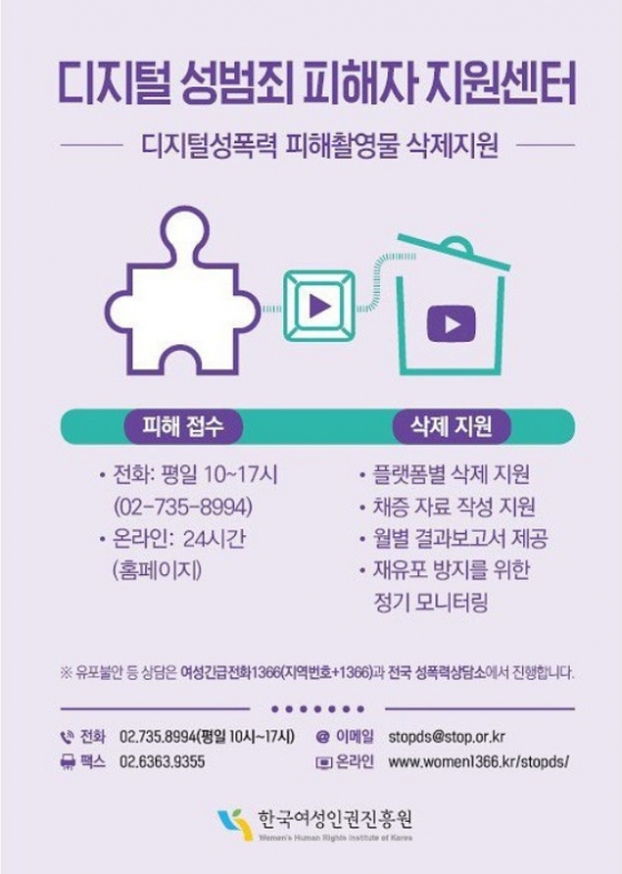 /사진=한국여성인권진흥원 '디지털 성범죄 피해자 지원센터'