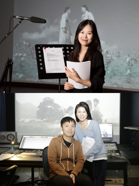 '시집가는 날' 배리어프리 버전 화면 해설을 맡은 배우 김새벽(위)과 '사랑방 손님과 어머니' 배리어프리 버전을 연출한 장건재 감독과 화면해설을 맡은 배우 이승연.