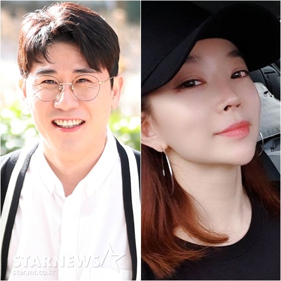 온라인 상에 제기된 열애설을 각각 부인한 영탁(스타뉴스)과 윤희(윤희 SNS)