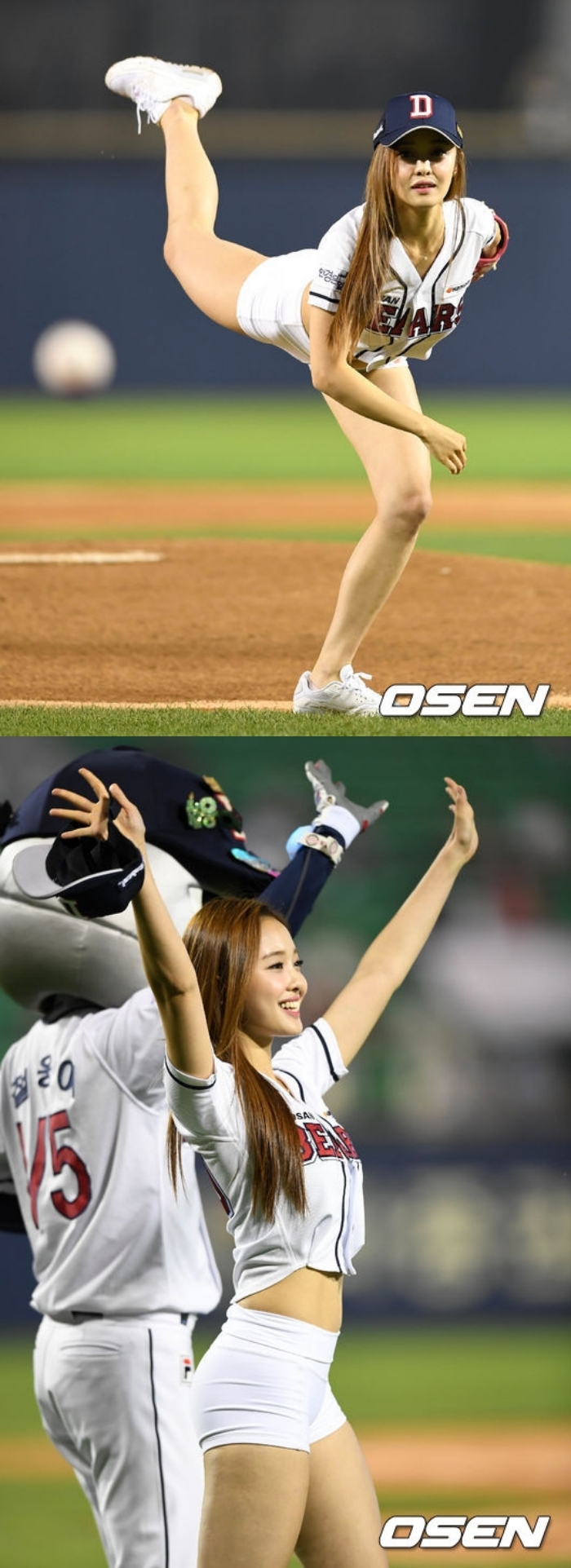 일본 야구 매체 풀카운트가 '머슬퀸' 최설화의 시구를 명장면으로 소개했다. /사진=일본 풀카운트 캡처