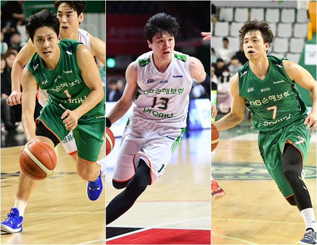 김태술(왼쪽부터), 윤호영, 김현호. /사진=KBL 제공