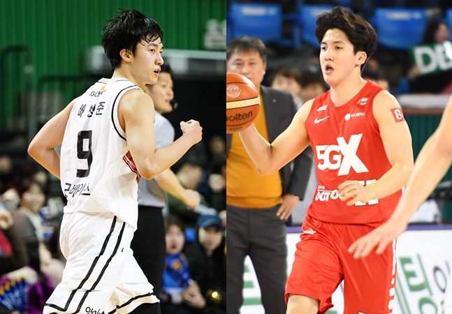 트레이드를 통해 각각 SK와 KGC로 향하는 배병준(왼쪽)과 우동현. /사진=KBL 제공