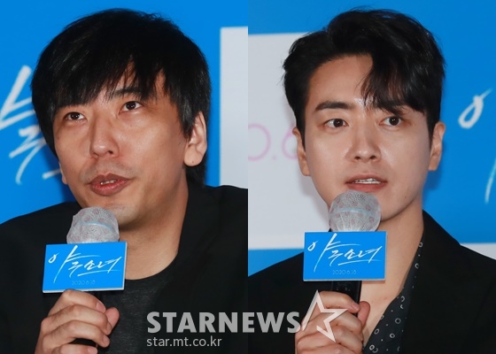 영화 '야구소녀'를 연출한 최윤태 감독, 이준혁 /사진=이동훈 기자