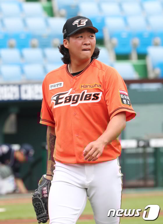 14일 대전 두산전에 등판한 김범수. /사진=OSEN