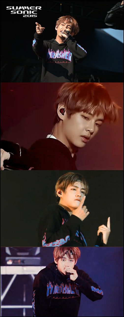 2015 섬머소닉 페스티벌 당시 방탄소년단 뷔의 모습
