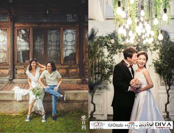 김경민 전수민 웨딩화보(왼쪽), 김정균, 정민경 웨딩화보 /사진제공=해피메리드컴퍼니, 웨딩디렉터봉드, 애일리스튜디오, 아뜰리에로자, 룰루랄라웨딩, 디바인핸즈, 정민경스타일리스트, 마인모리, 정부자스타일리스트, 조세핀웨딩
