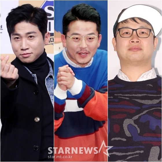 유세윤(왼쪽부터), 김준호, 권재권 /사진=홍봉진, 김창현 기자