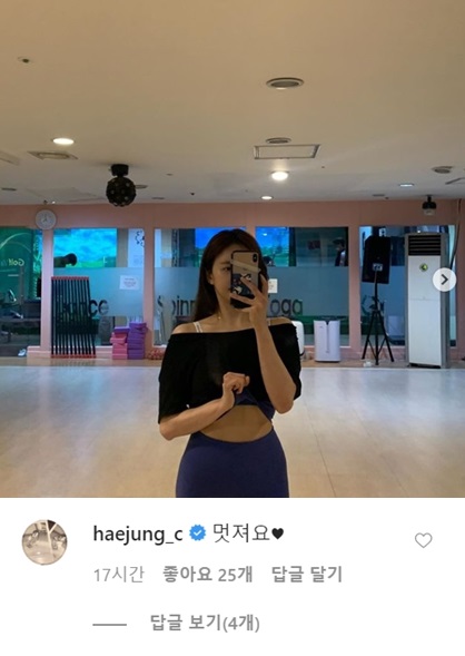 조혜정이 한보름 SNS에 단 댓글 / 사진=한보름 인스타그램