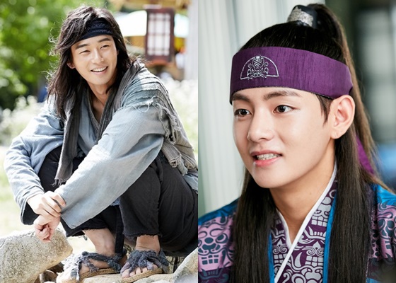드라마 '화랑' 출연 당시 박서준(왼쪽)과 뷔(김태형) /사진=화랑문화산업전문회사, 오보이 프로젝트