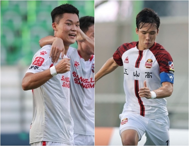 오현규(왼쪽)와 이태석. /사진=한국프로축구연맹 제공