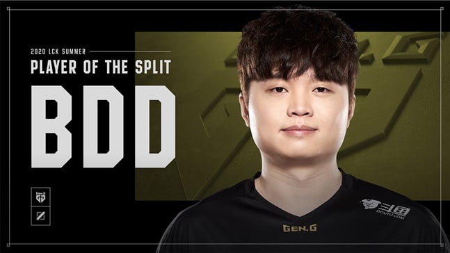 LCK 어워드 '플레이어 오브 더 스플릿' 수상자 'BDD' 곽보성. /사진=라이엇 게임즈 제공