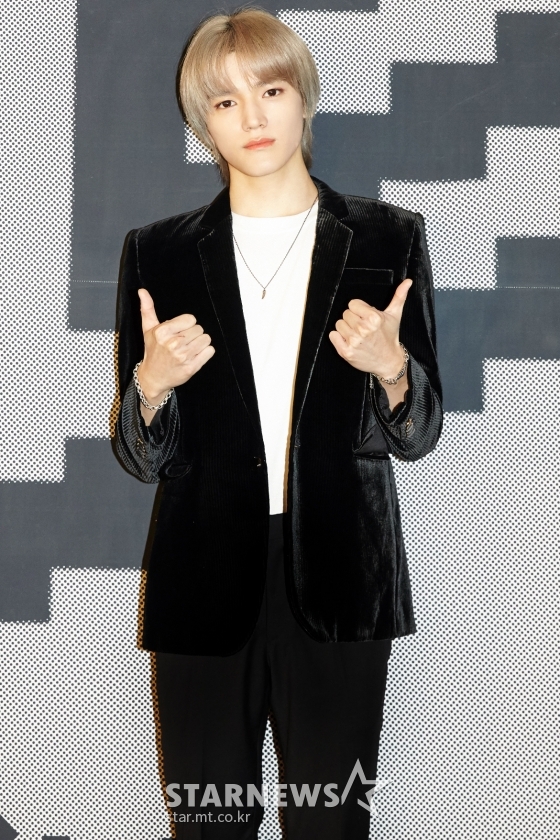 그룹 SuperM 태용이 25일 오전 온라인으로 진행된 SuperM 정규 1집 'Super One' 글로벌 기자간담회에 참석해 포즈를 취하고 있다. /사진제공=SM엔터테인먼트