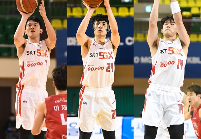 서울 SK 변기훈-배병준-최성원(왼쪽부터). /사진=KBL 제공