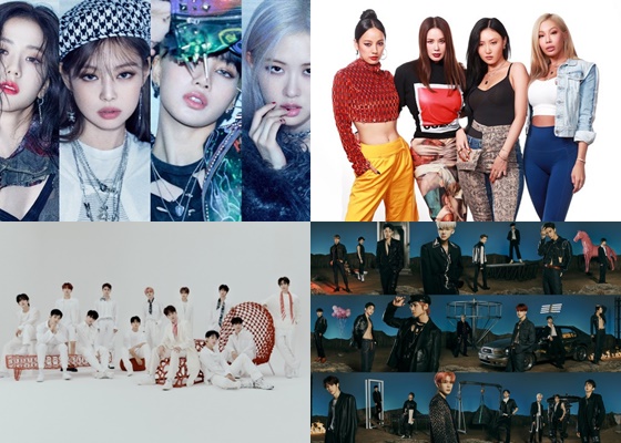 블랙핑크, 환불원정대, NCT2020, 세븐틴(왼쪽 상단부터 시계방향)/사진=각 소속사 제공