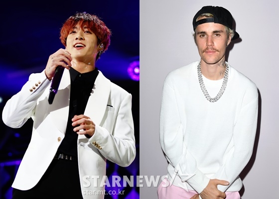 방탄소년단 정국(BTS JUNGKOOK)과 저스틴 비버(Justin Bieber) /AFPBBNews=뉴스1=스타뉴스
