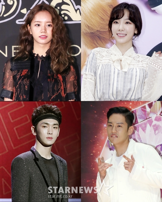혜리(사진 왼쪽 위부터 시계방향), 태연, 한해, 키/사진=스타뉴스