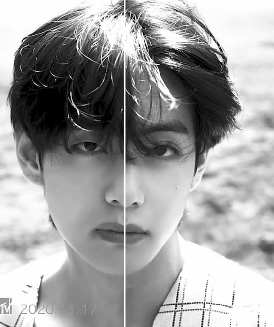 방탄소년단 뷔(BTS V) 좌우대칭
