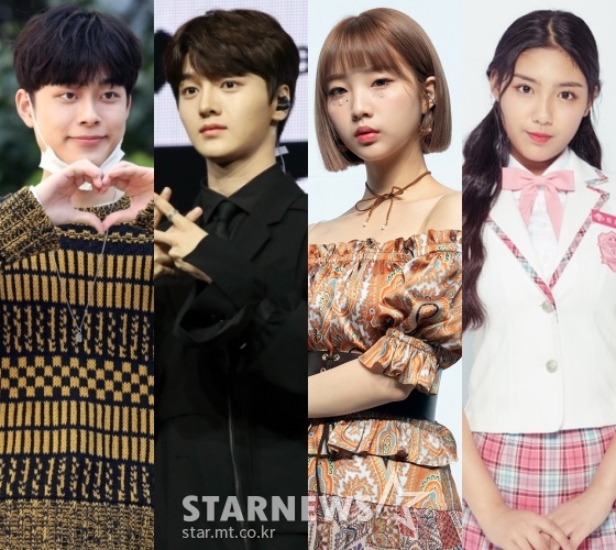 (왼쪽부터)유선호, 드리핀 차준호, 이달의소녀 여진, 한초원 /사진=스타뉴스, 블록베리크리에이티브 제공, 엠넷 제공
