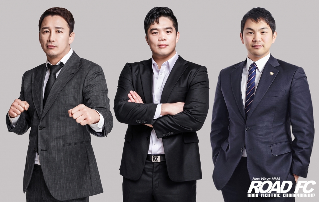 왼쪽부터 정문홍 회장, 김대환 대표, 최영기 변호사. /사진=로드FC