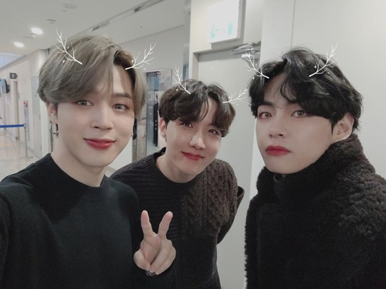 방탄소년단 지민, 제이홉, 뷔 /사진=방탄소년단 공식 트위터