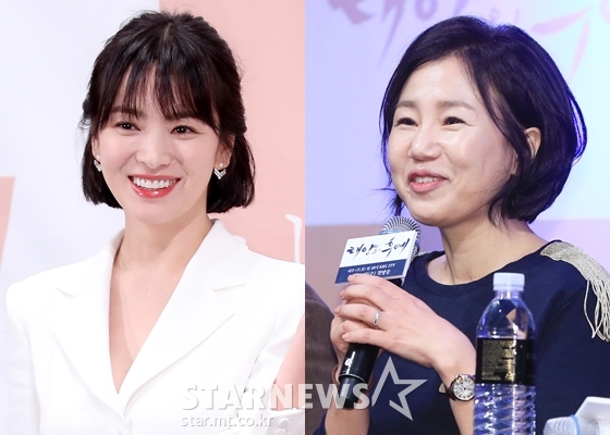 배우 송혜교, 김은숙 작가/사진=스타뉴스