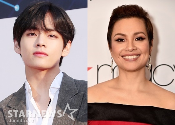 방탄소년단 뷔(BTS V, /사진=스타뉴스)와 레아 살롱가(Lea Salonga, AFPBBNews=뉴스1=스타뉴스)