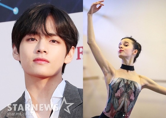 방탄소년단 뷔(BTS V)와 마리아 호레바(Maria Khoreva, Мария Владимировна) /사진=스타뉴스, 마리아 호레바 인스타그램(Photo by Svetlana Avvakum)