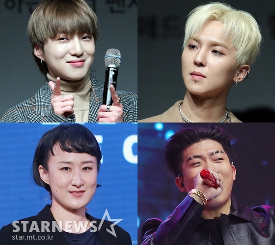 한국음악저작권협회 정회원으로 승격한 가수 강승윤 송민호 창모 선우정아 (왼쪽 위부터 시계방향)