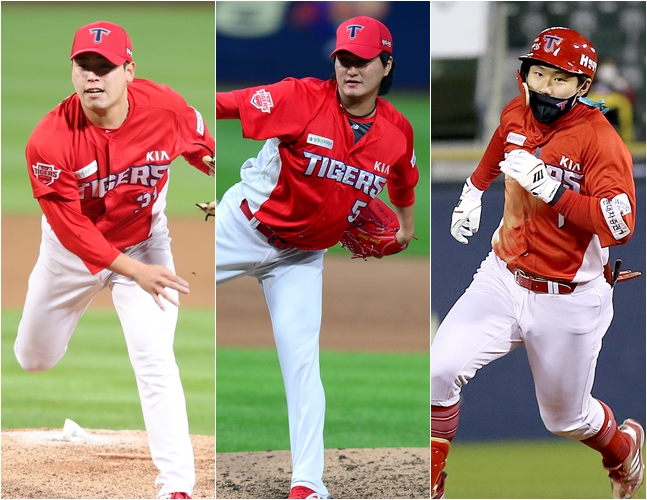 박준표-전상현-최원준(왼쪽부터). /사진=KIA 타이거즈 제공