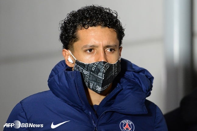 PSG 수비수 마르퀴뇨스. /AFPBBNews=뉴스1
