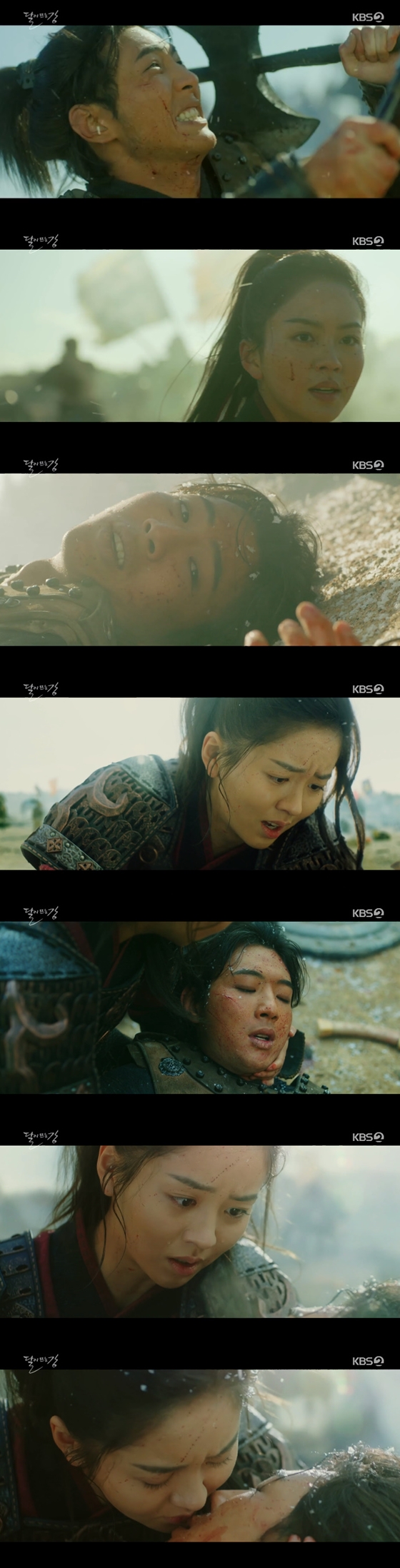 KBS 2TV 월화드라마 '달이 뜨는 강' 첫 방송에서 김소현 ,지수가 입맞춤을 했다./사진=KBS 2TV 월화드라마 '달이 뜨는 강' 방송 화면 캡처