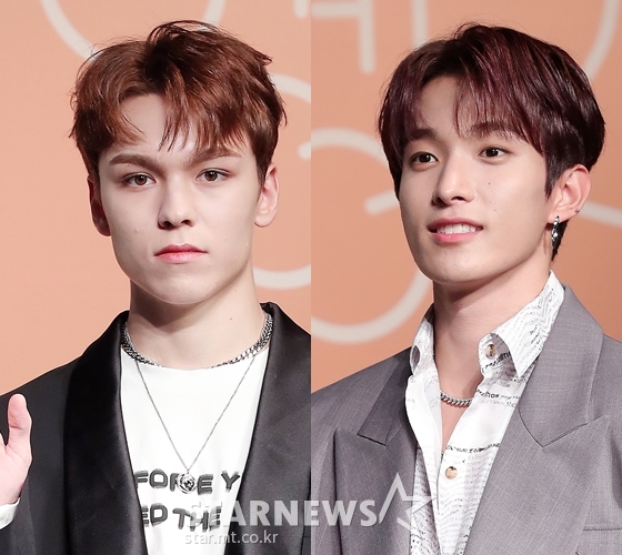 세븐틴 버논(왼쪽)과 도겸 /사진=김창현 기자