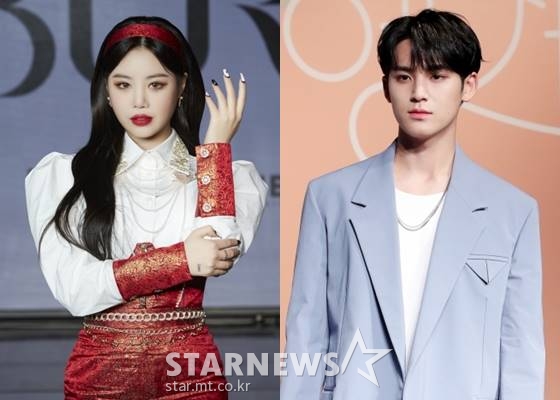 (여자)아이들 수진, 세븐틴 민규/사진=큐브엔터테인먼트, 김창현 기자