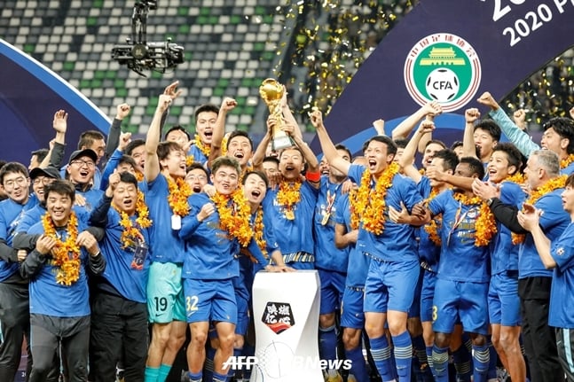 지난 시즌 중국 슈퍼리그서 우승한 장쑤 쑤닝./AFPBBNews=뉴스1