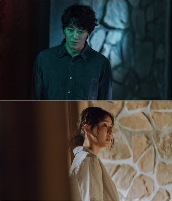 tvN 월화드라마 '루카 : 더 비기닝'에서 지오 역의 김래원(사진 위), 구름 역의 이다희/사진=tvN '루카 : 더 비기닝'