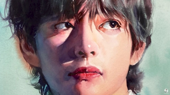 방탄소년단 뷔(BTS V) /사진=정훈성 작가 유튜브 채널 'J.hunsung Watercolor'