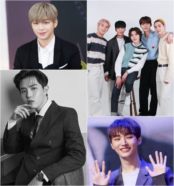 (왼쪽부터 시계방향) 강다니엘, 뉴이스트, 윤지성, 김재환 /사진제공=커넥트엔터테인먼트, 스윙엔터테인먼트, 스타뉴스