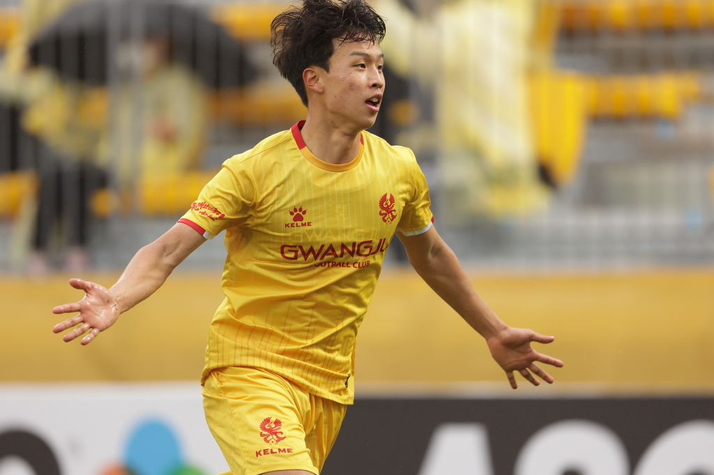 광주FC 엄지성. /사진=한국프로축구연맹