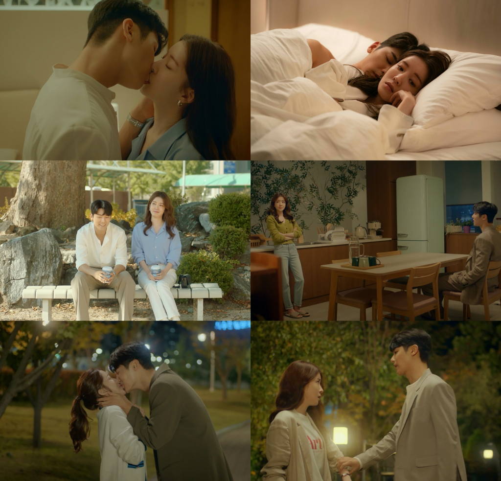배우 정인선과 강민혁이 짜릿한 로맨스를 선보였다. /사진=카카오TV 오리지널 드라마 '아직 낫서른' 영상 캡처