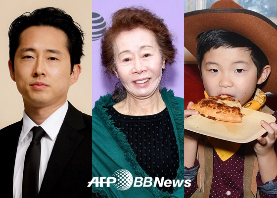 스티븐 연, 윤여정, 앨런 김 /AFPBBNews=뉴스1