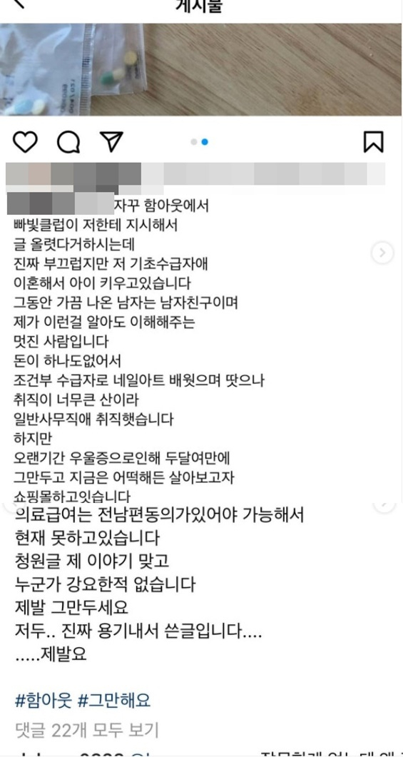 한 네티즌이 국민청원 글 자작설에 대해 해명했다. /사진=함소원 인스타그램 캡처