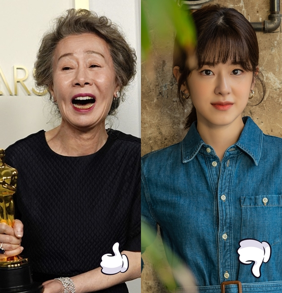 한국배우 최초로 아카데미 시상식에서 상을 받은 윤여정에게 훈장 수여가 추진되고 있는 반면 학폭 의혹 논란이 있는 박혜수가 저예산 영화 '너와 나'로 활동을 재개한다.