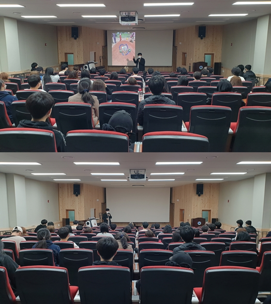 영화 '부활'의 상영회 및 구수환 감독이 참여한 감독과의 대화가 밀양영화고등학교에서 진행됐다. /사진제공=이태석재단