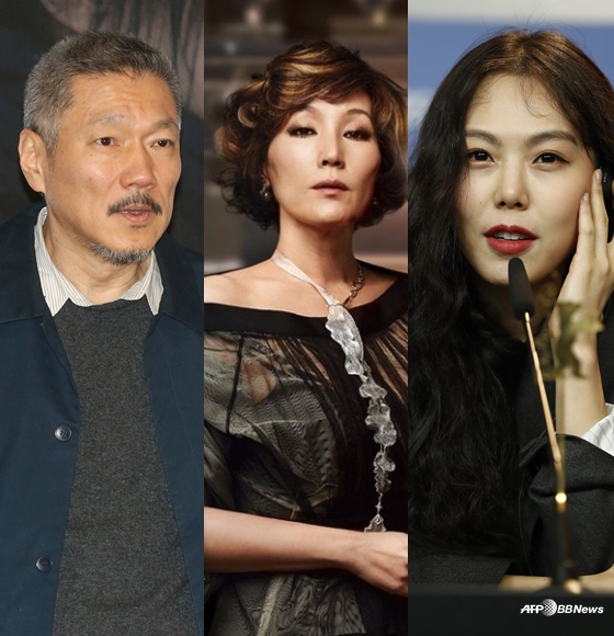 홍상수 감독의 새 영화 '당신 얼굴 앞에서'에 이혜영이 주인공을 맡는다. 그동안 8편째 홍 감독과 호흡을 맞춰온 김민희는 출연하지 않는다. 사진=스타뉴스, 블루드래곤엔터테인먼트, AFPBBNews=뉴스1