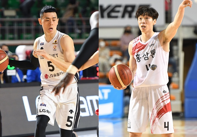 창원 LG가 재계약을 한 이관희(왼쪽)와 외부에서 FA로 영입한 이재도. /사진=KBL 제공