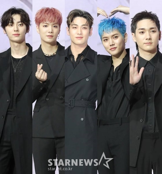 뉴이스트 민현(왼쪽부터), JR, 백호, 렌, 아론 /사진=김창현 기자