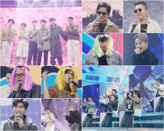 TV조선 '신청곡을 불러드립니다-사랑의 콜센타'에서 임영웅-영탁-이찬원-정동원-장민호-김희재가 남성미 매력을 뽐낸다./사진=TV조선 '신청곡을 불러드립니다-사랑의 콜센타'
