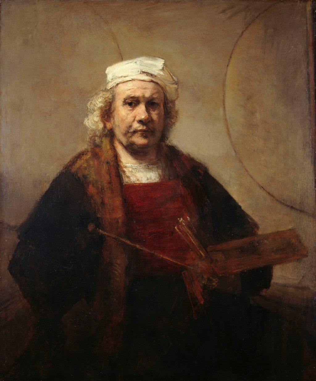 렘브란트 반 레인(Rembrandt Harmenszoon van Rijn), '두 개의 원이 있는 자화상(Self-Portrait with Two Circles)', c.1665-1669, Kenwood House, London. 사진제공= Heavy Horse via Wikimedia Commons/Public Domain.