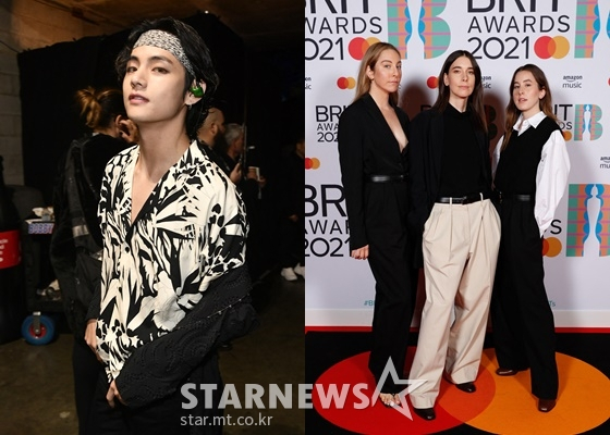 방탄소년단 뷔(BTS V)와 하임(Haim) /AFPBBNews=뉴스1=스타뉴스